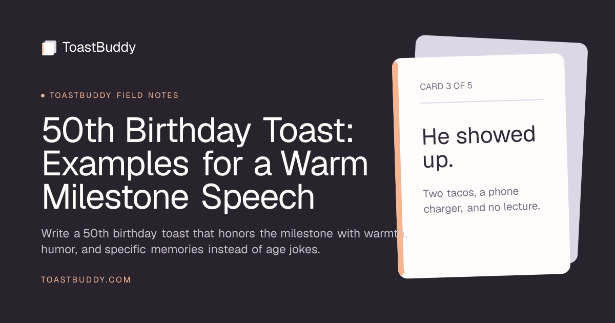 50th Birthday Toast: Examples for a Warm Milestone Speech | ToastBuddy