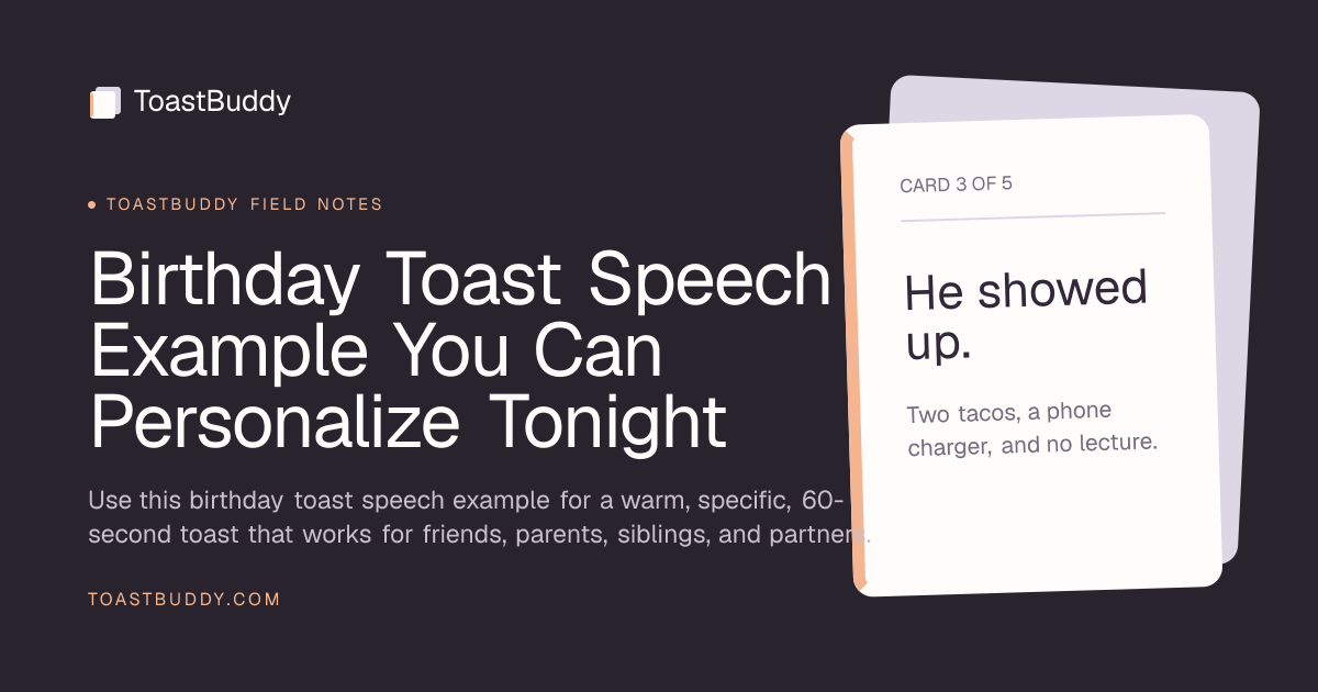 Birthday Toast Speech Example You Can Personalize Tonight | ToastBuddy