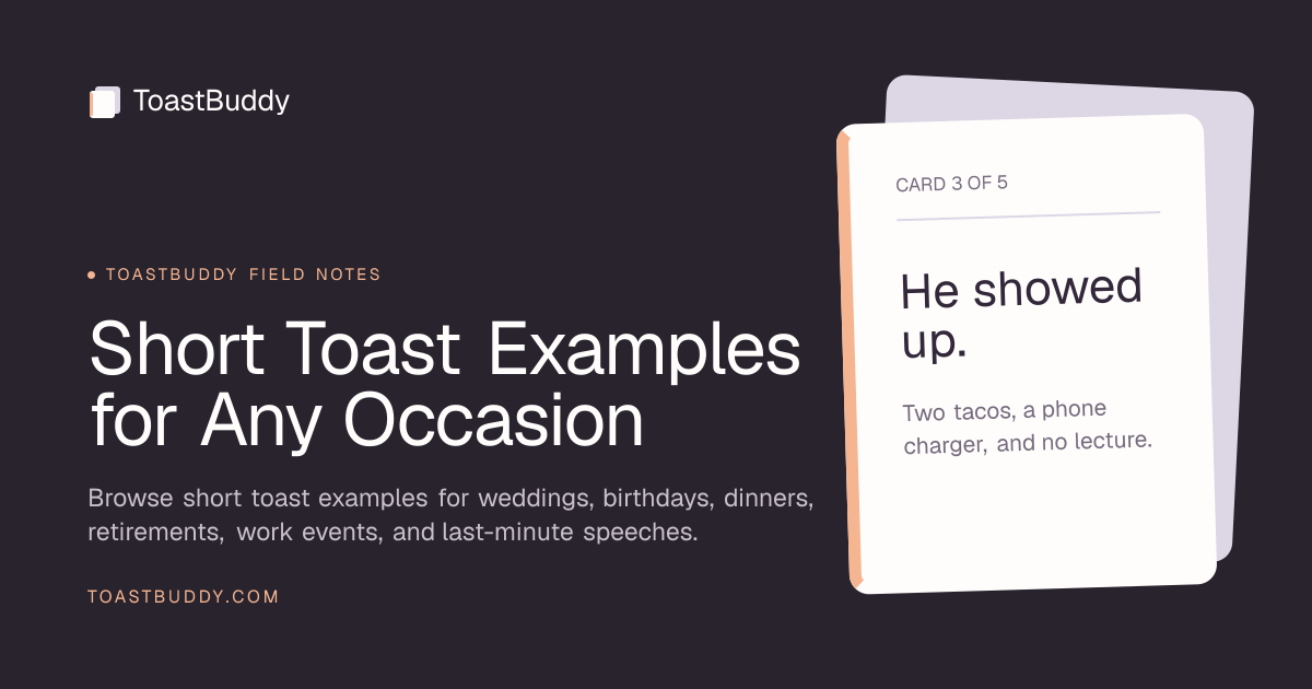 Short Toast Examples for Any Occasion | ToastBuddy